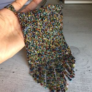 Handmade beaded purse/tote crossbody multicolor